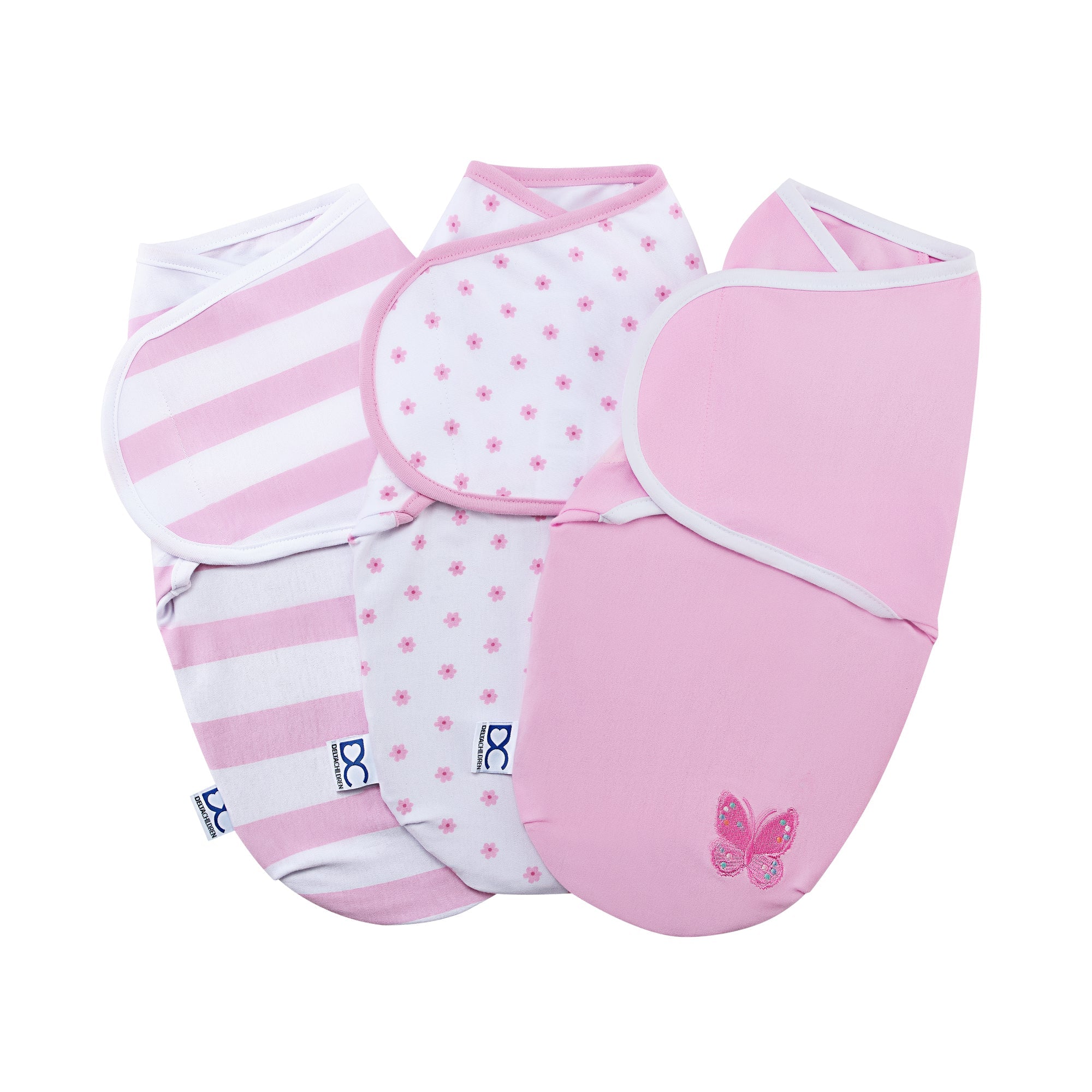 Little Lambs Adjustable Swaddle Wrap - Size Small/Medium, Fits Babies 0-3 Months/7-14 lbs., 3-Pack