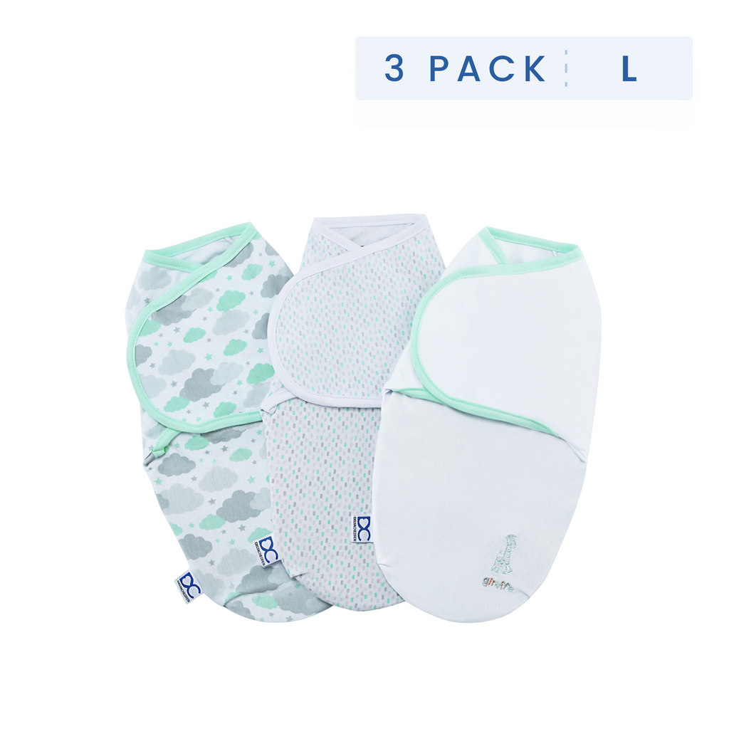 Little Lambs Adjustable Swaddle Wrap - Size Large, Fits Babies 3-6 Months/14-18 lbs., 3-Pack