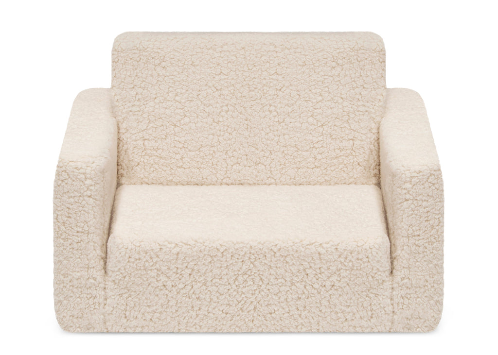 Cozee Flip-Out Sherpa 2-in-1 Convertible Chair to Lounger for Kids