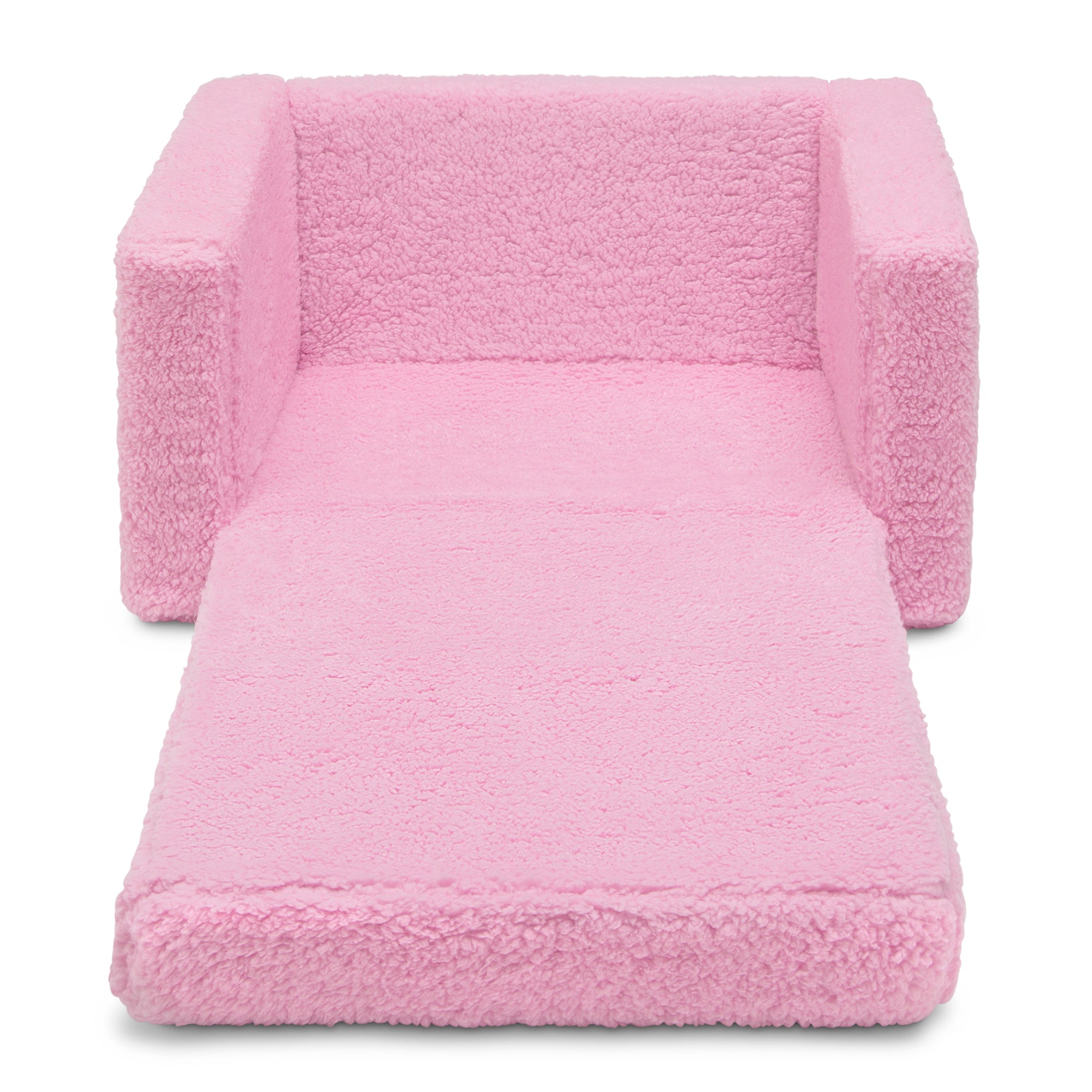 Cozee Flip-Out Sherpa 2-in-1 Convertible Chair to Lounger for Kids