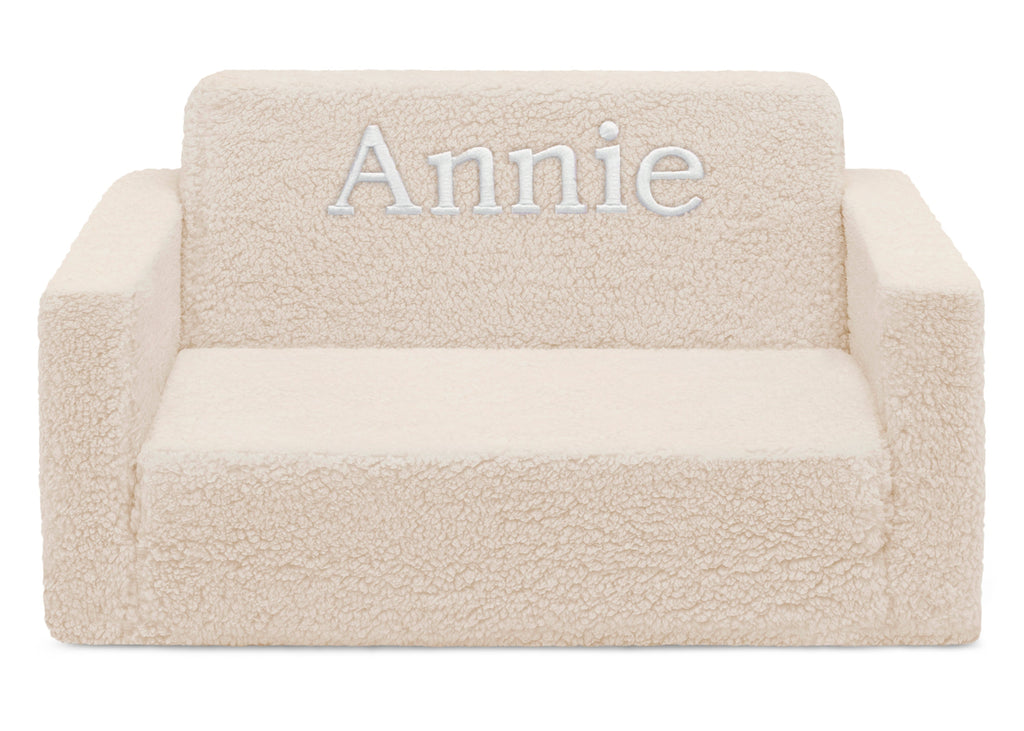 Personalized Cozee Flip-Out Sherpa 2-in-1 Convertible Sofa to Lounger for Kids