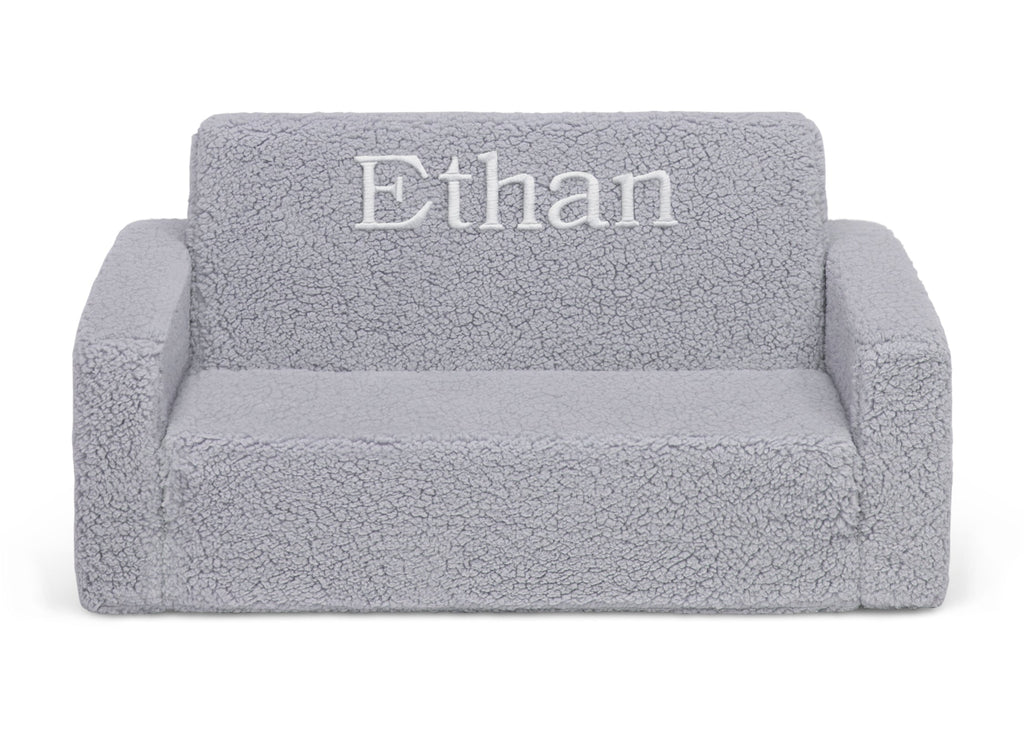 Personalized Cozee Flip-Out Sherpa 2-in-1 Convertible Sofa to Lounger for Kids