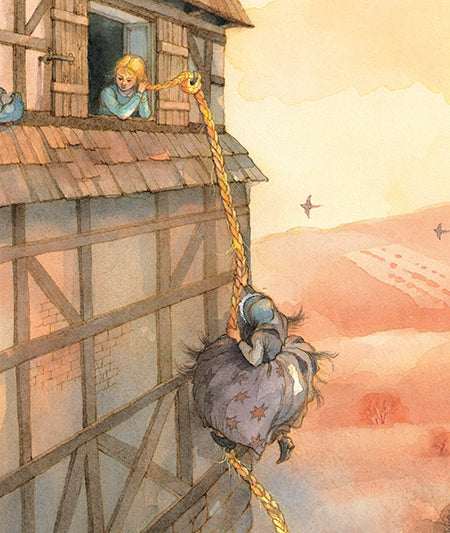 <i>Rapunzel</i> by the Brothers Grimm, illustr. by Maja Dusikova