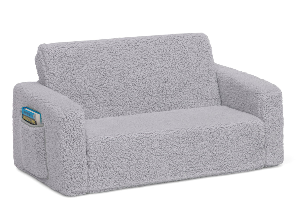 Cozee Flip-Out Sherpa 2-in-1 Convertible Sofa to Lounger for Kids