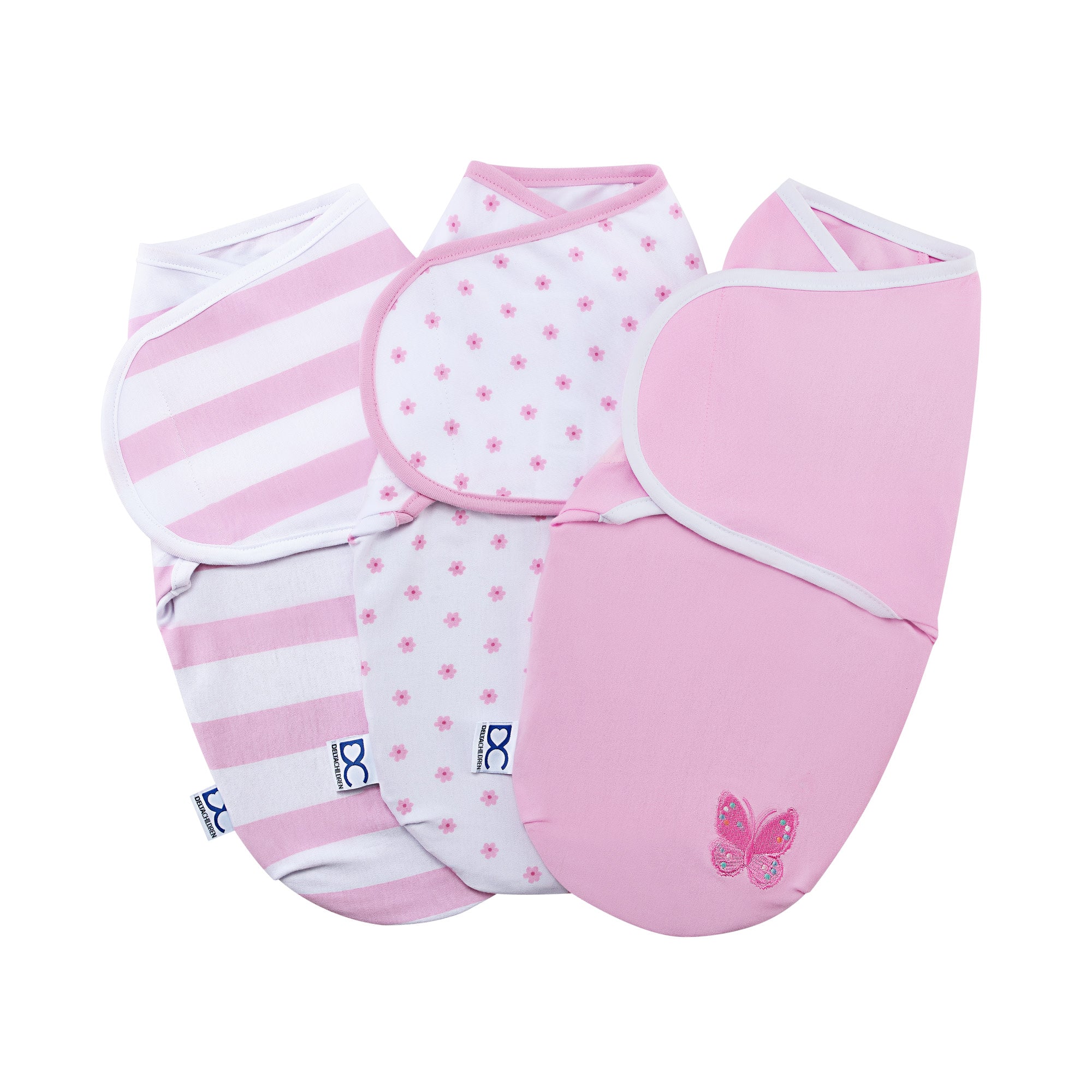 Little Lambs Adjustable Swaddle Wrap - Size Extra Small, Fits Babies 0-3 Months/4-7 lbs., 3-Pack