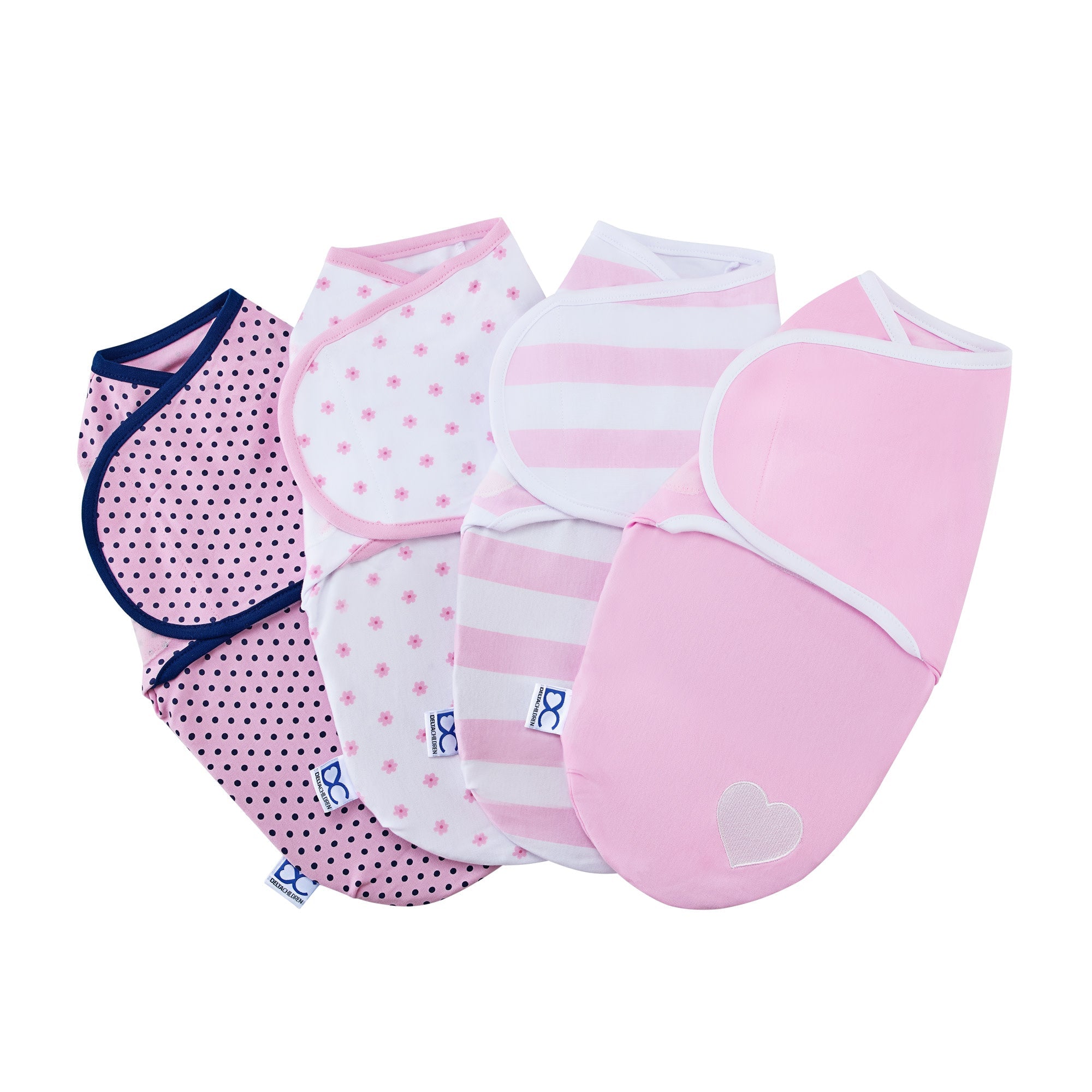Little Lambs Adjustable Swaddle Wrap - Size Large, Fits Babies 3-6 Months/14-18 lbs., 4-Pack