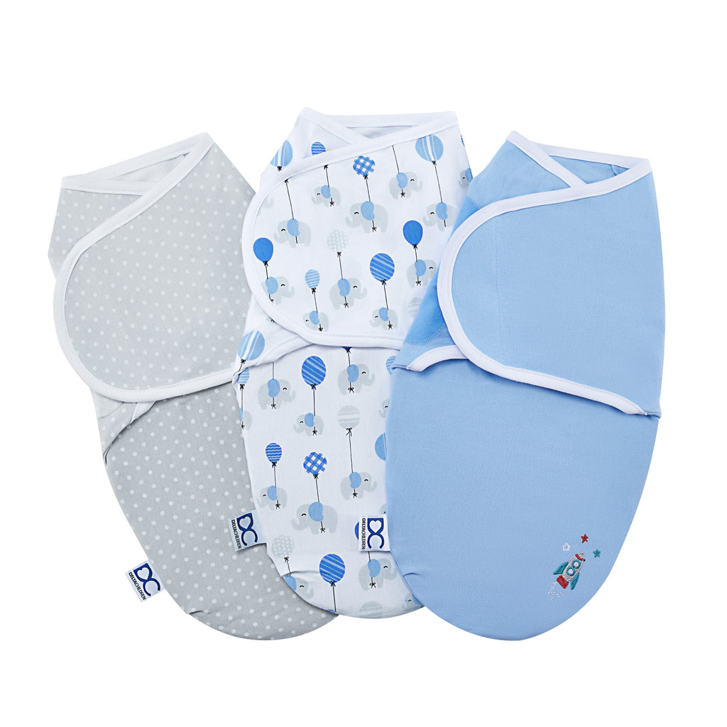 Little Lambs Adjustable Swaddle Wrap - Size Large, Fits Babies 3-6 Months/14-18 lbs., 3-Pack