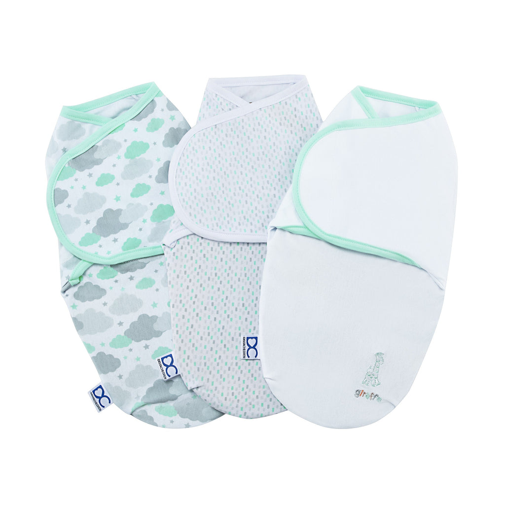 Little Lambs Adjustable Swaddle Wrap - Size Large, Fits Babies 3-6 Months/14-18 lbs., 3-Pack